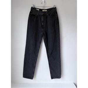 LEVI'S Premium BIG E Womens Jeans Regular W27 L28 Black 80s Mom Jeans